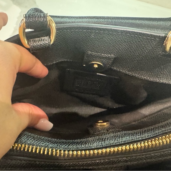 Coach Black Satchel with Gold Accents - Picture 8 of 15